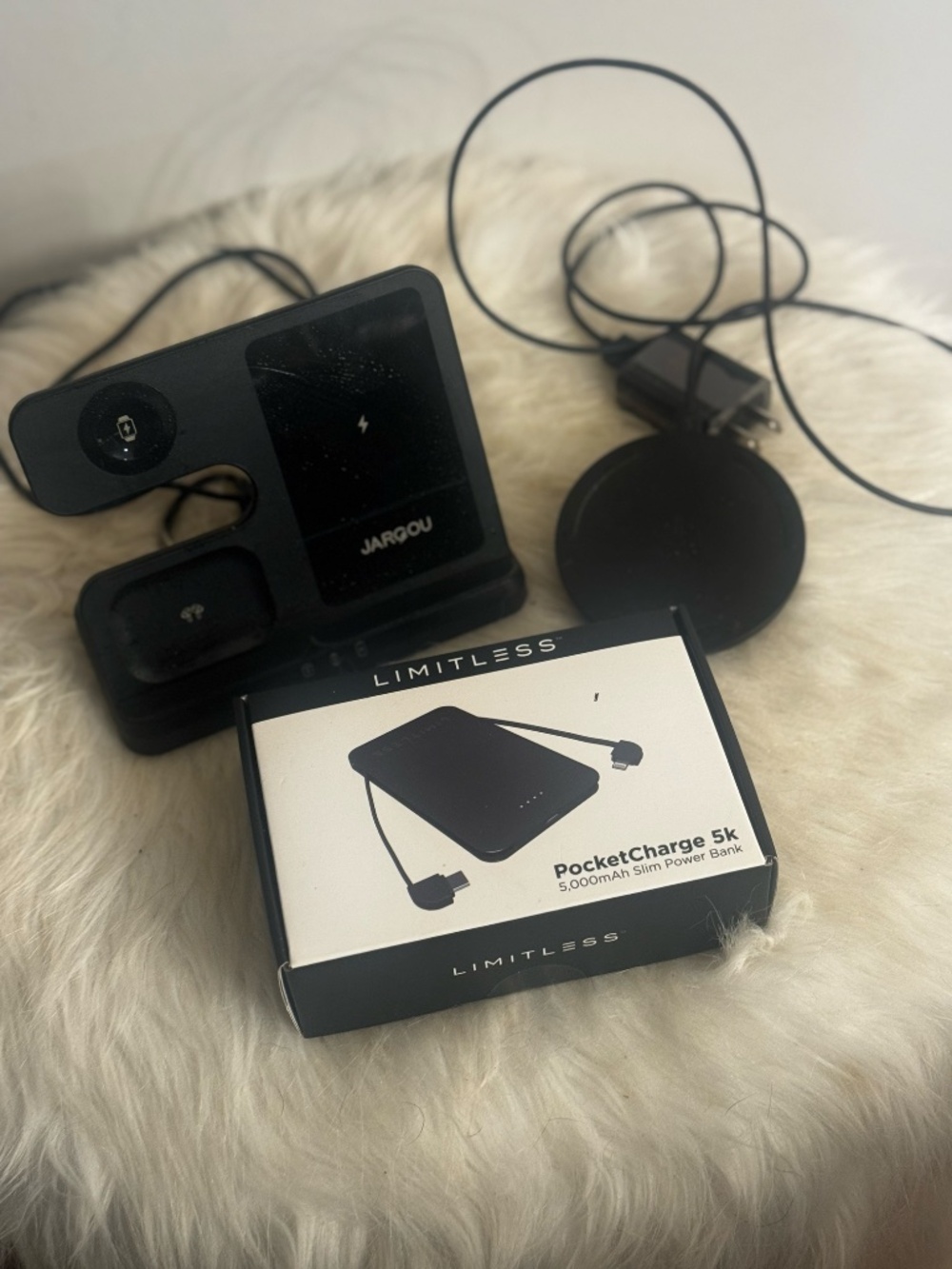 "CHARGE IT" (two wireless chargers and one portable charger!)